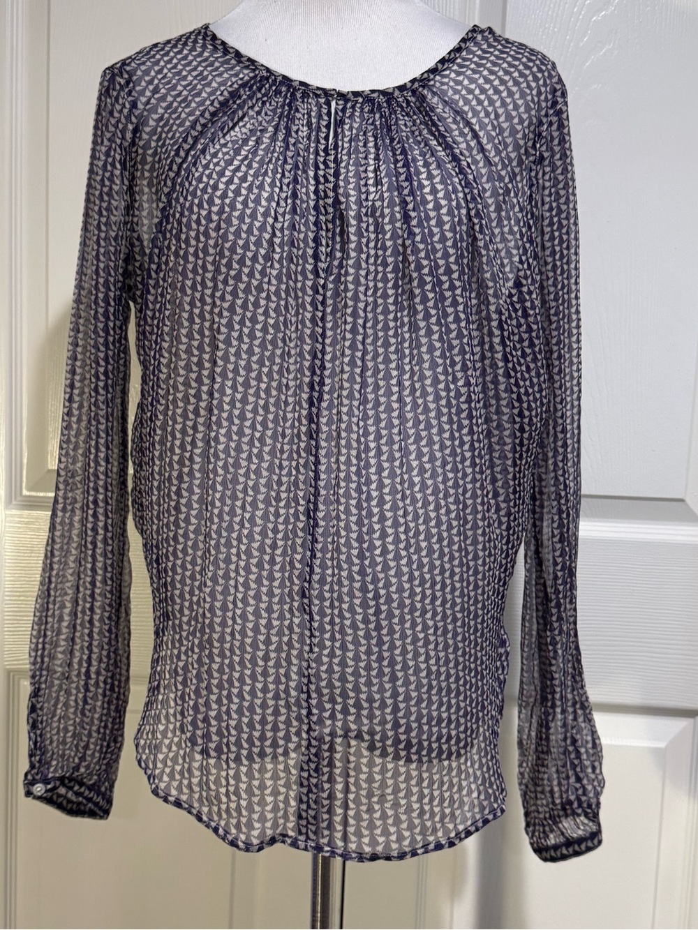 ANN MASHBURN sheer silk blouse